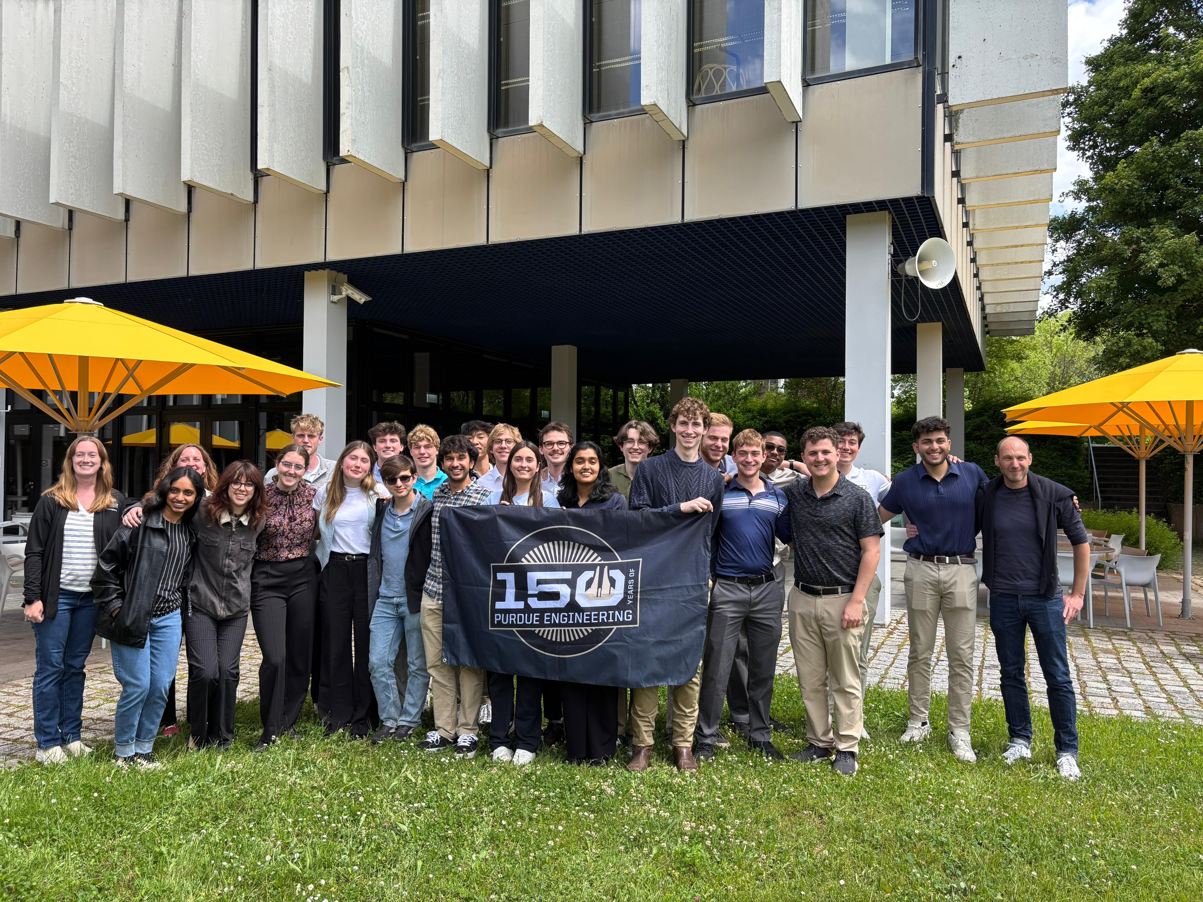 Purdue Students with the faculty professor David Remy